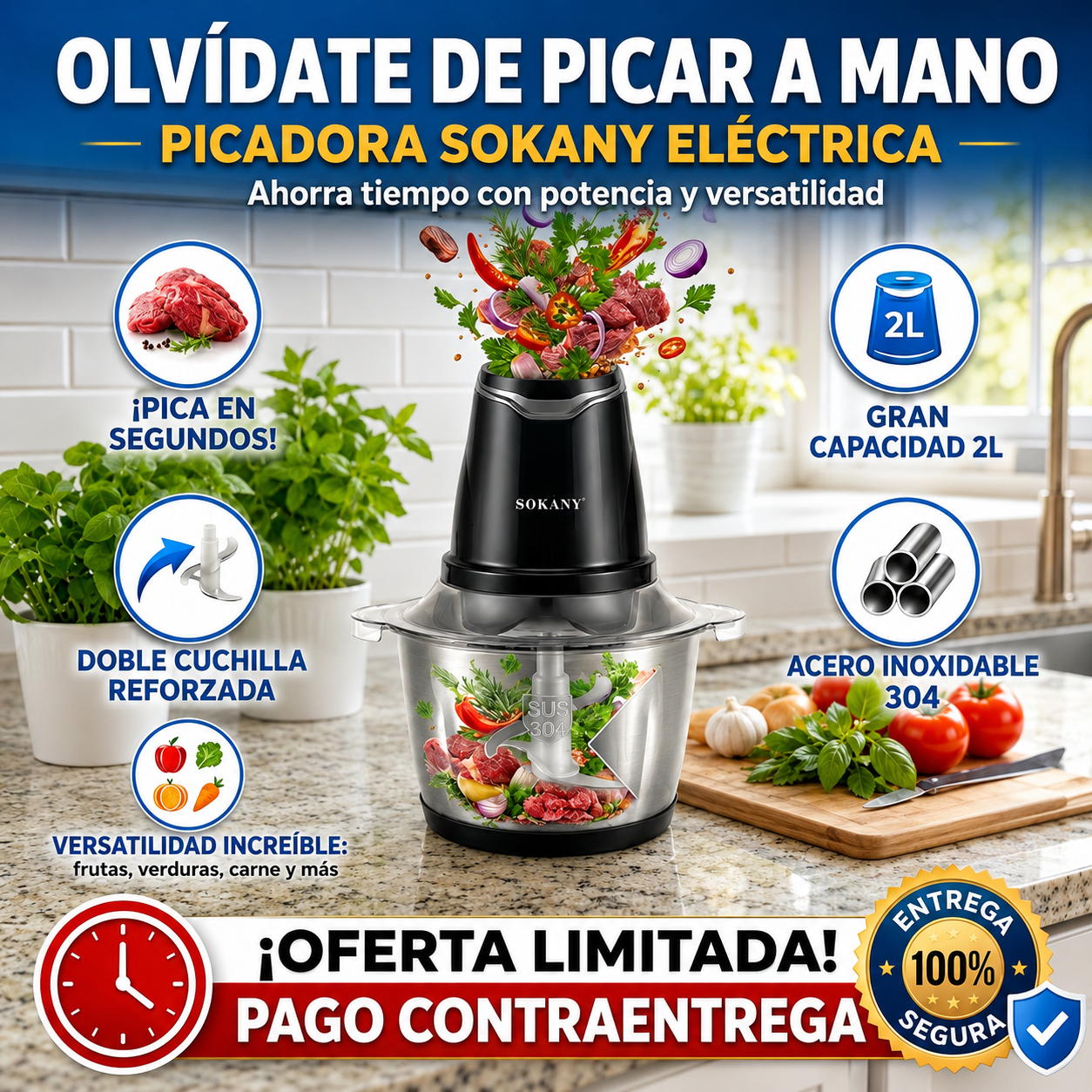 Procesador de alimentos eléctrico 🥕 Picatodo potente y rápido ⚡️