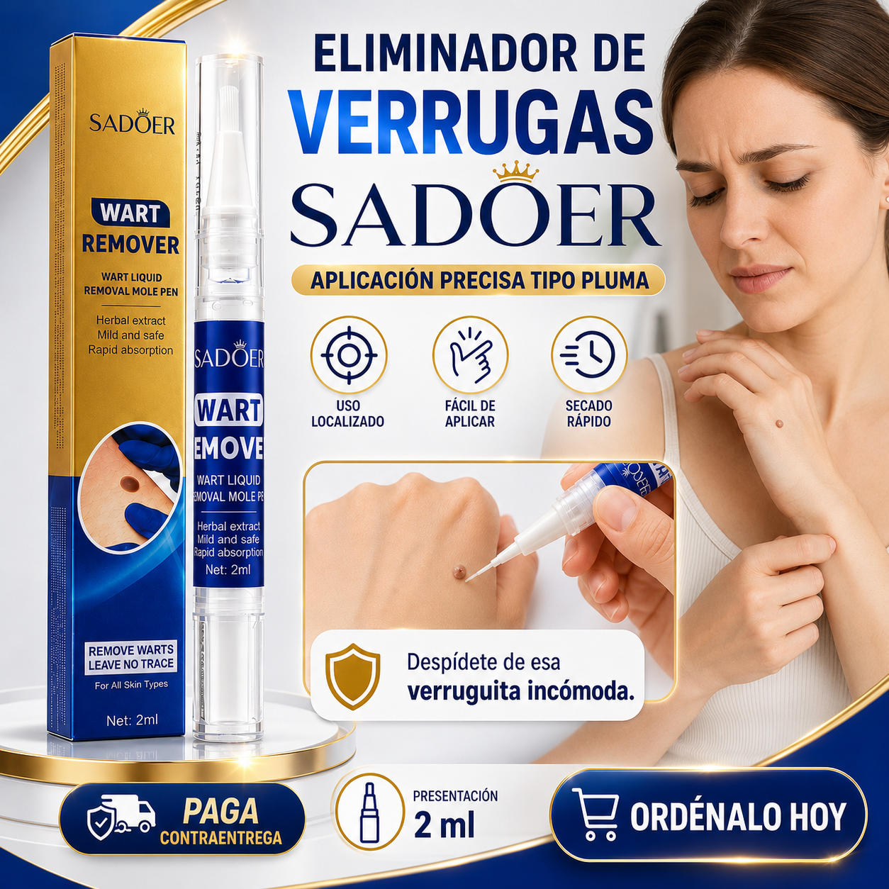 🧴 Eliminador de Verrugas Sadoer – Trata zonas puntuales en pocos pasos 🎯