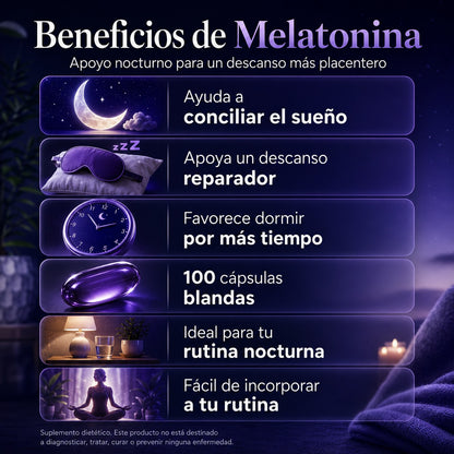 💜 Descanso y Bienestar | Melatonina Vesa 100 Cápsulas