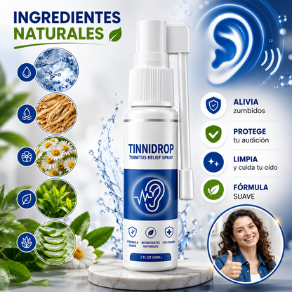 💙 TinniDrop | Spray para la Higiene y Bienestar Auditivo👂 | 🌿Ingredientes naturales