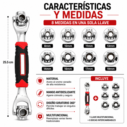🔧 Llave Multifuncional Universal 8 en 1