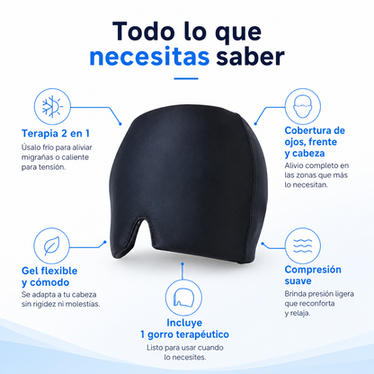 Gorro migraña para el alivio de tensión y migraña en minutos 🧊Terapia de Frío & Calor