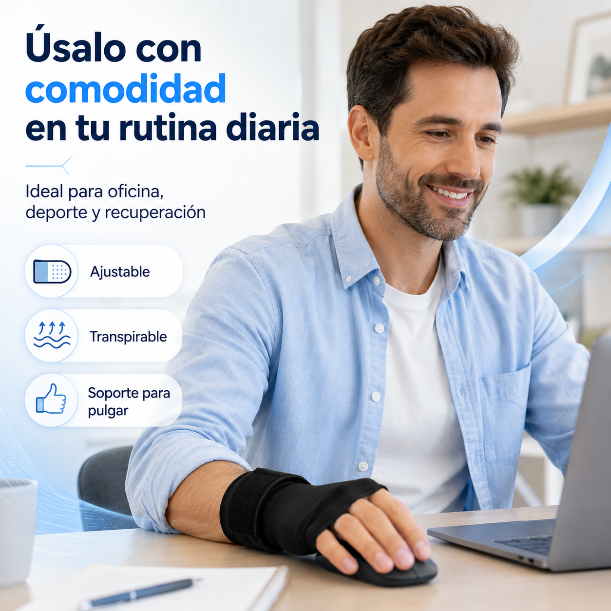 Muñequera Guante de Compresión | Protege y Estabiliza tu Muñeca desde el Primer Uso