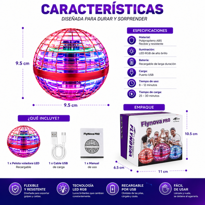 Pelota Voladora LED Recargable | Diversión Interactiva para Niños y Adultos 🚀✨