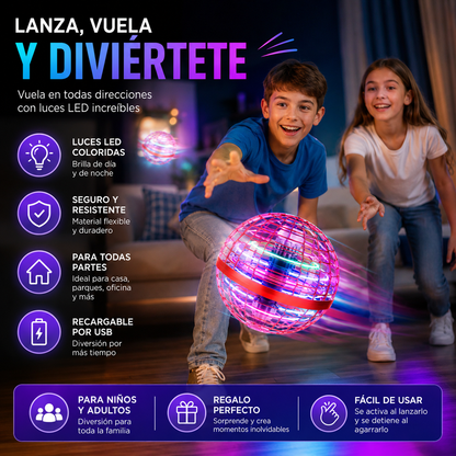 Pelota Voladora LED Recargable | Diversión Interactiva para Niños y Adultos 🚀✨