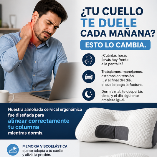 La almohada cervical ergonómica que alinea tu cuello mientras dormís