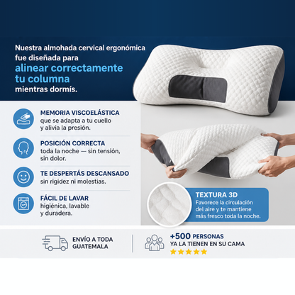 La almohada cervical ergonómica que alinea tu cuello mientras dormís