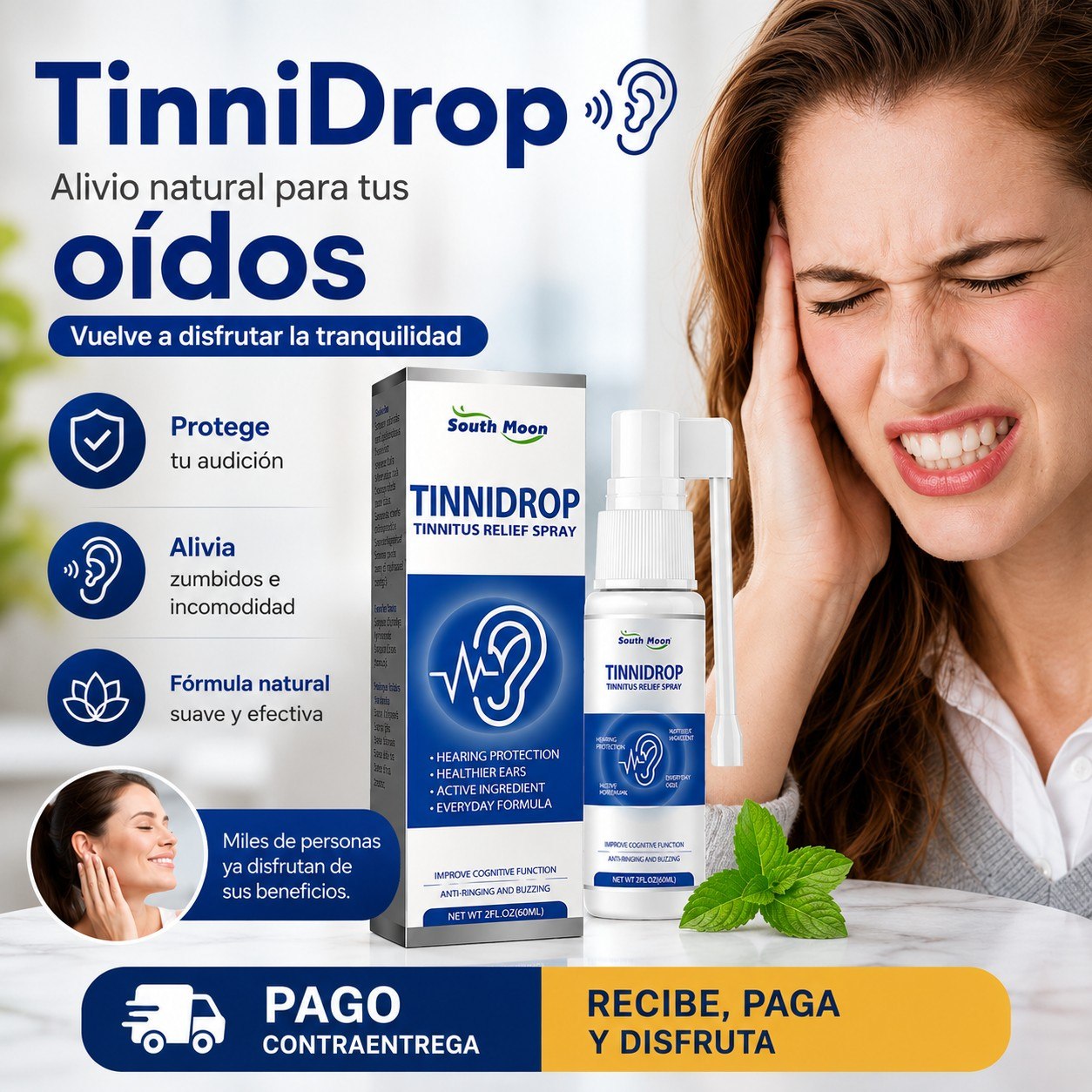 💙 TinniDrop | Spray para la Higiene y Bienestar Auditivo👂 | 🌿Ingredientes naturales